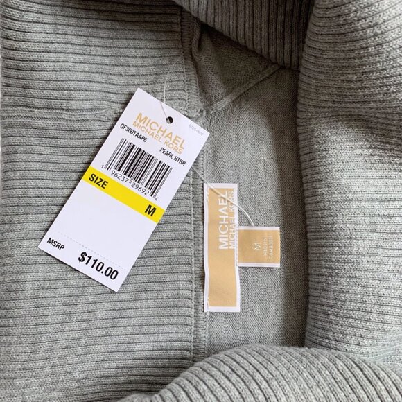 Michael Kors Cowl-Neck Heather Gray Knit sweater top - Size S - Picture 9 of 9